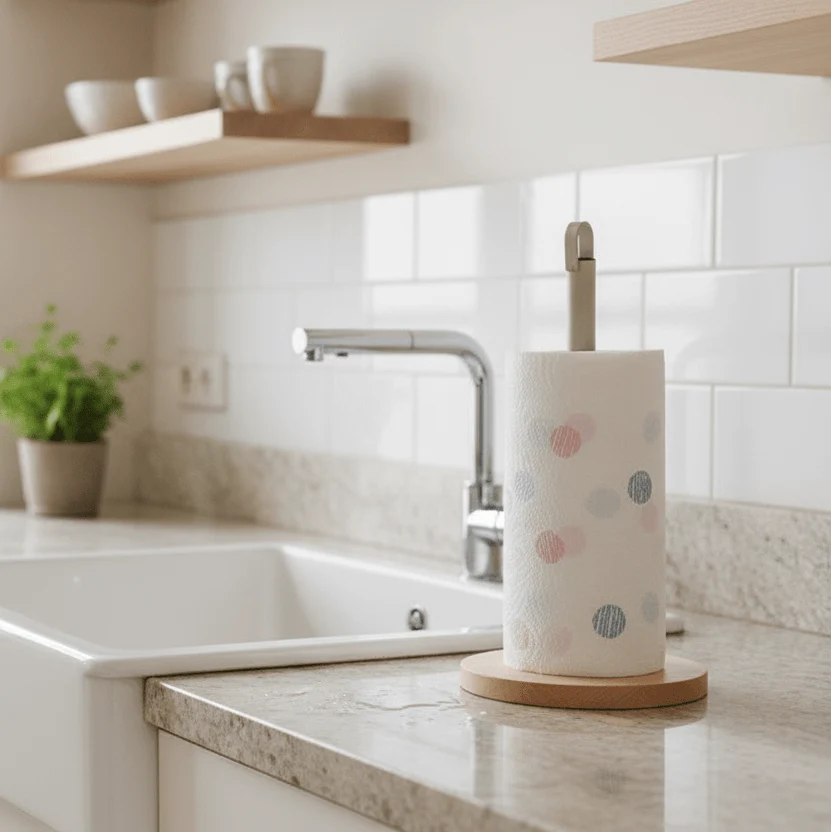 KitchenCraft Kjøkkenrullstativ i metall og tre