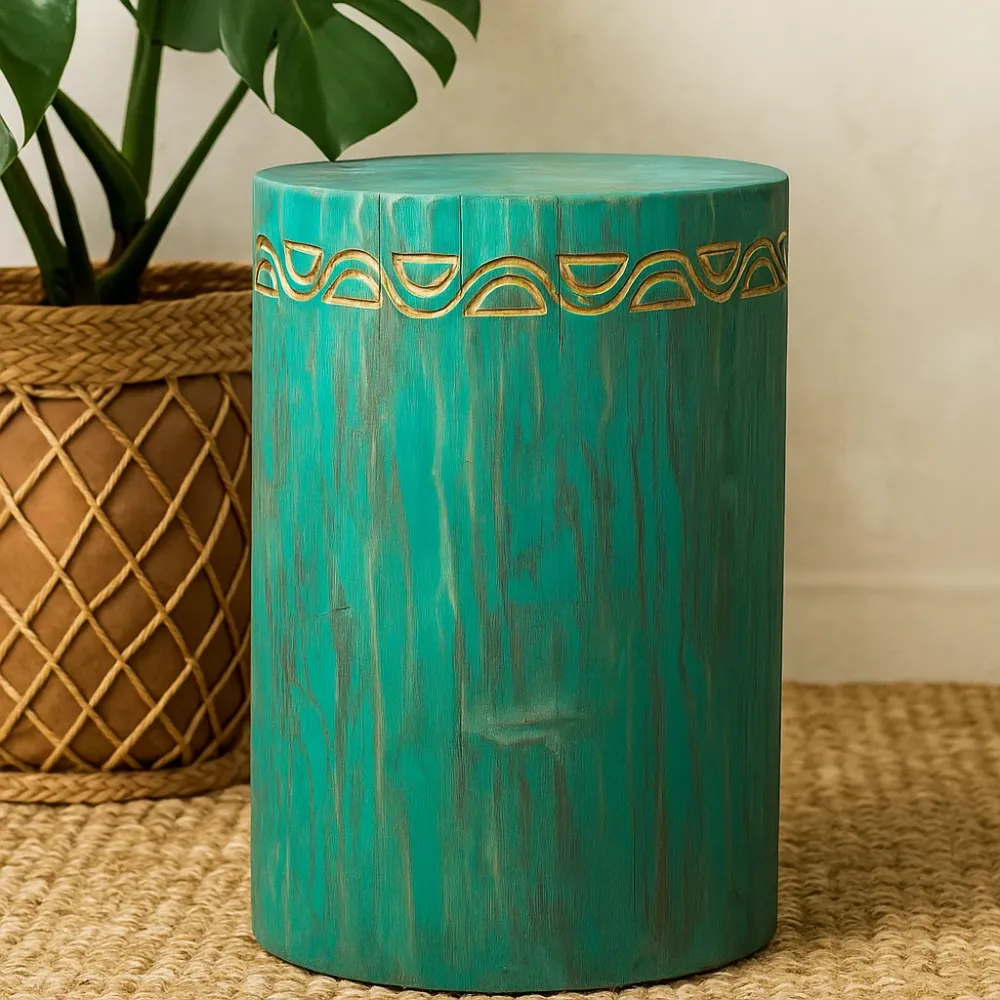 Krakk sidebord, turkis albasia-tre