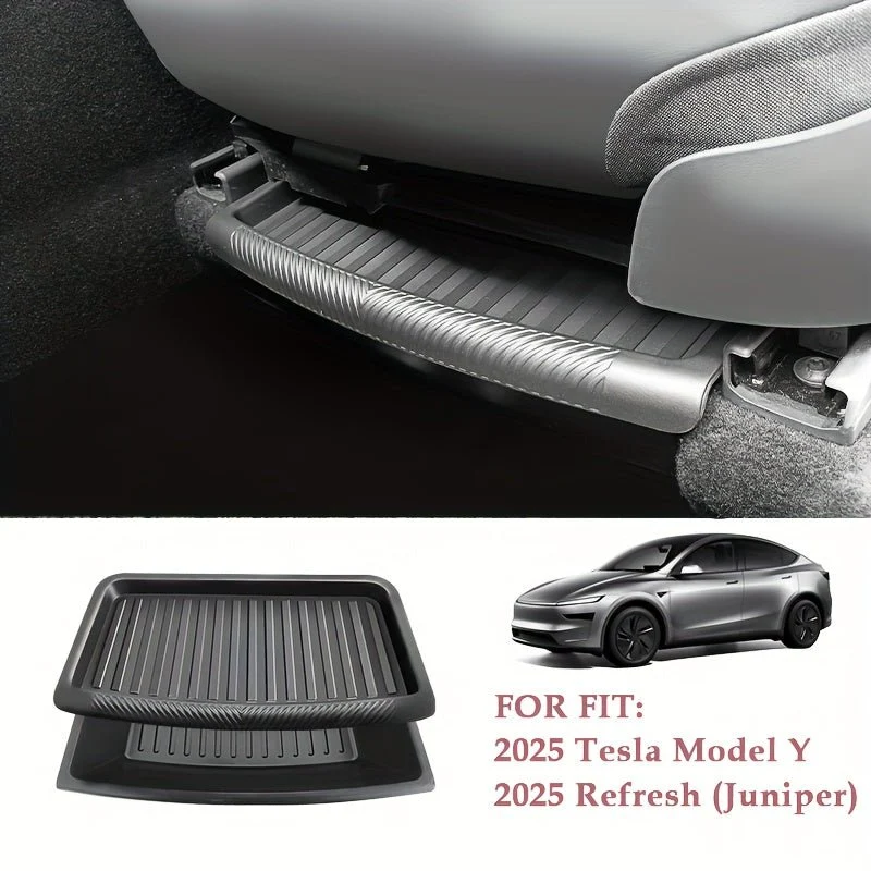 Tesla Model Y 2025 Refresh (Juniper) under seteoppbevaringsboks vanntett sjåfør passasjer under sete skjult arrangør med lokk