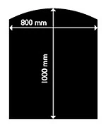Stålplate 80 x 100 RF Sort