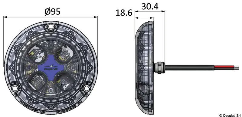 Piranha P4 Polymer Undervannslys Hvit / Blå