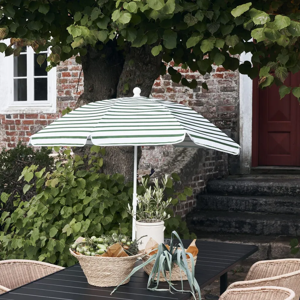Parasoll Grønn/Hvit Ø:180