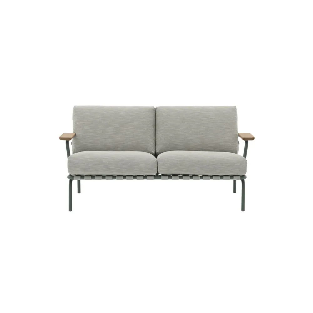 Utendørs 2-seter Sofa Settle - Ribbed Weave 2/Dark Green