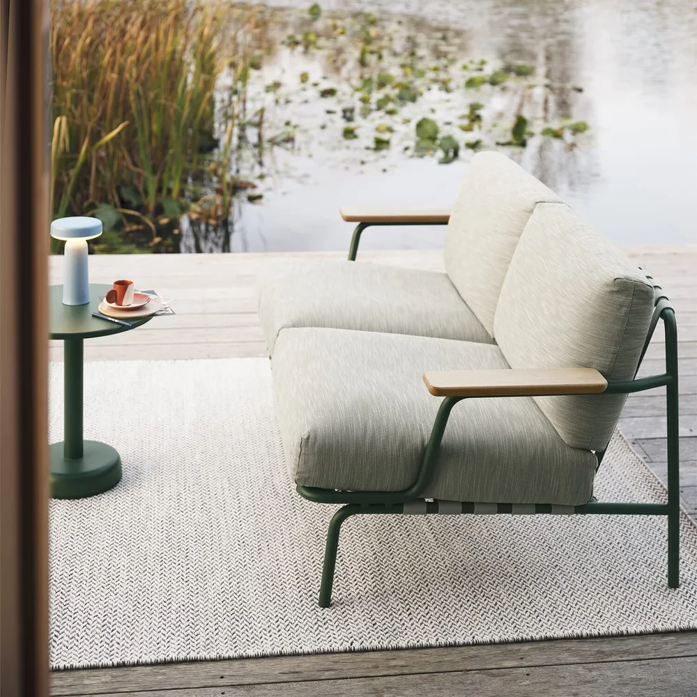 Utendørs 2-seter Sofa Settle - Ribbed Weave 2/Dark Green