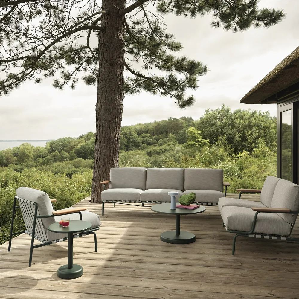 Utendørs 2-seter Sofa Settle - Ribbed Weave 2/Dark Green