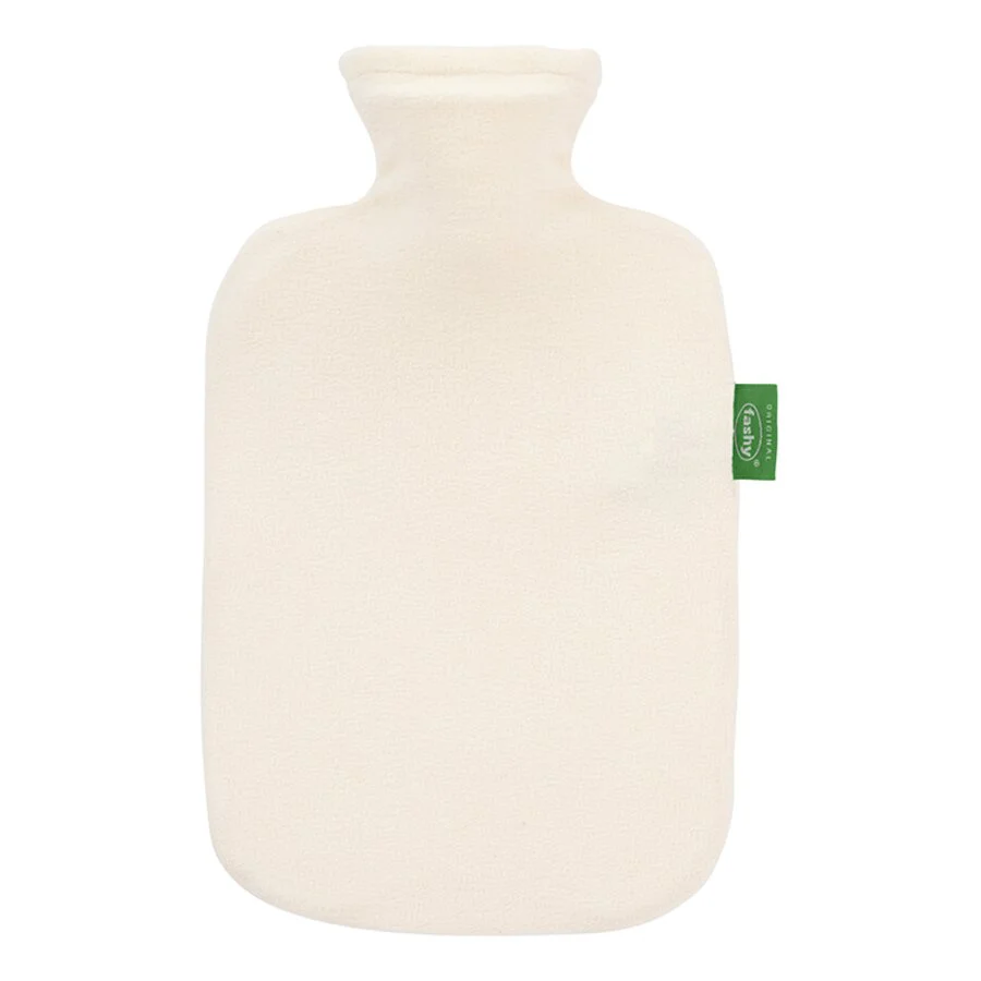 Fashy fleece varmeflaske hvit 2 L