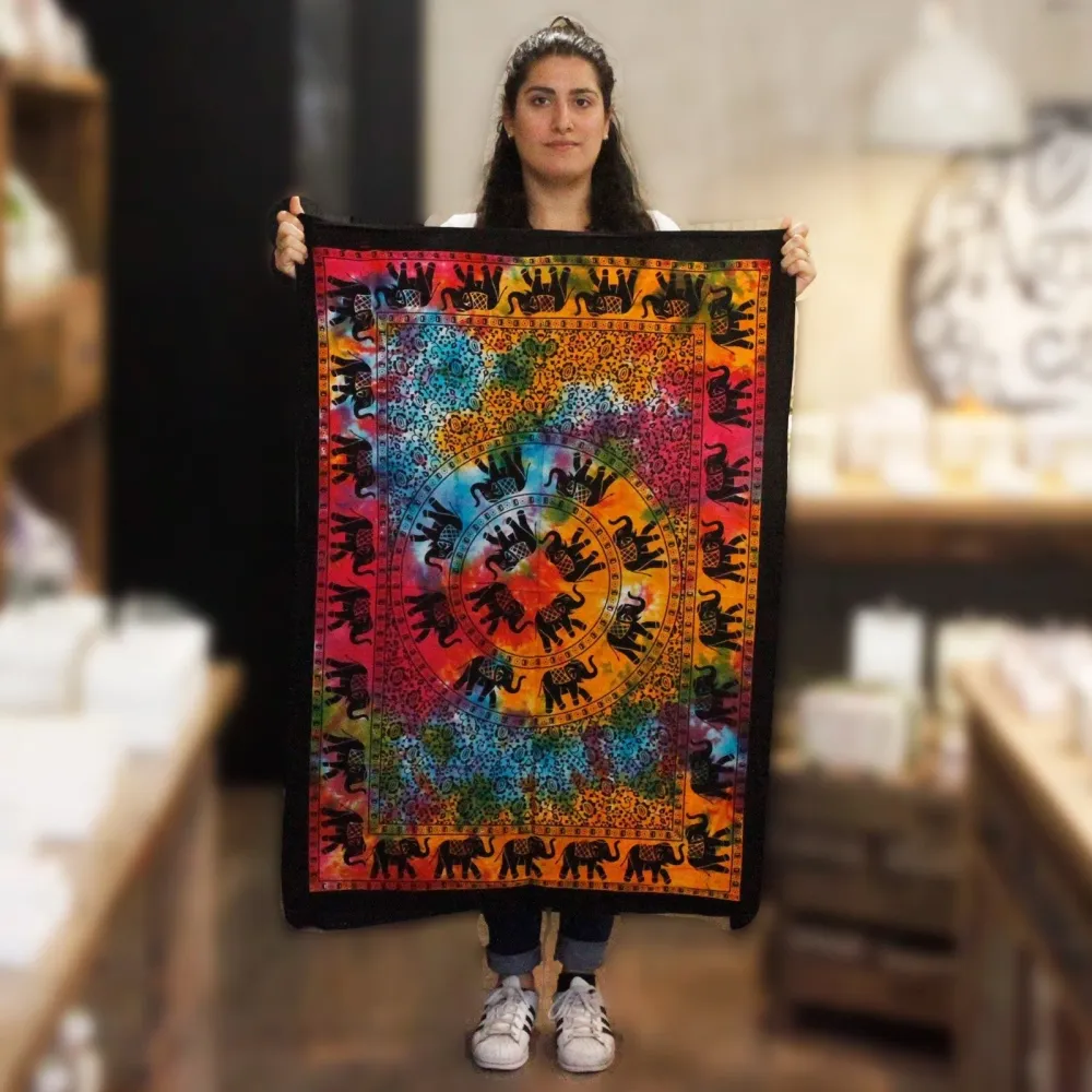 Elefant Mandala Veggkunst, Bomull