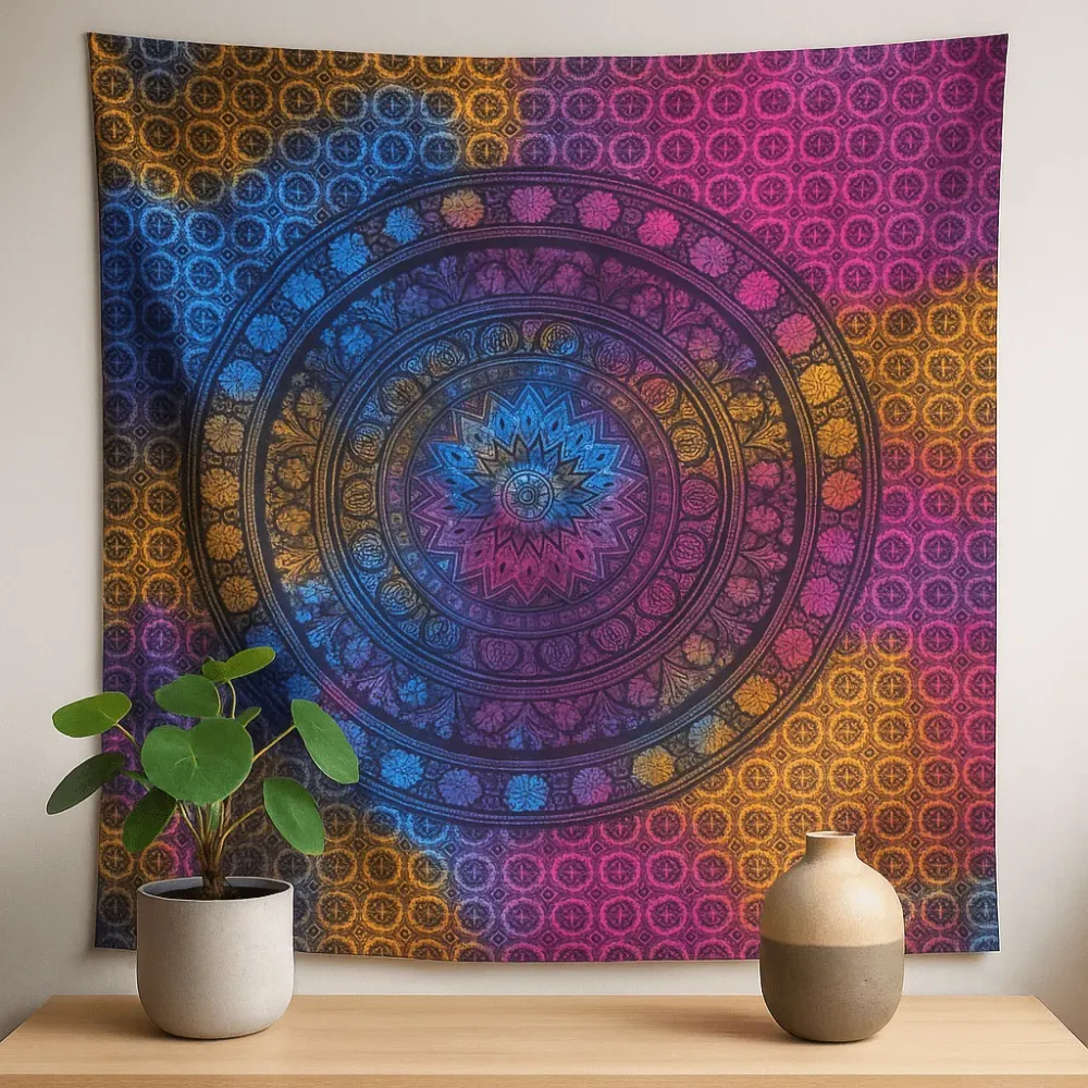 Elefant veggteppe bomull mandala