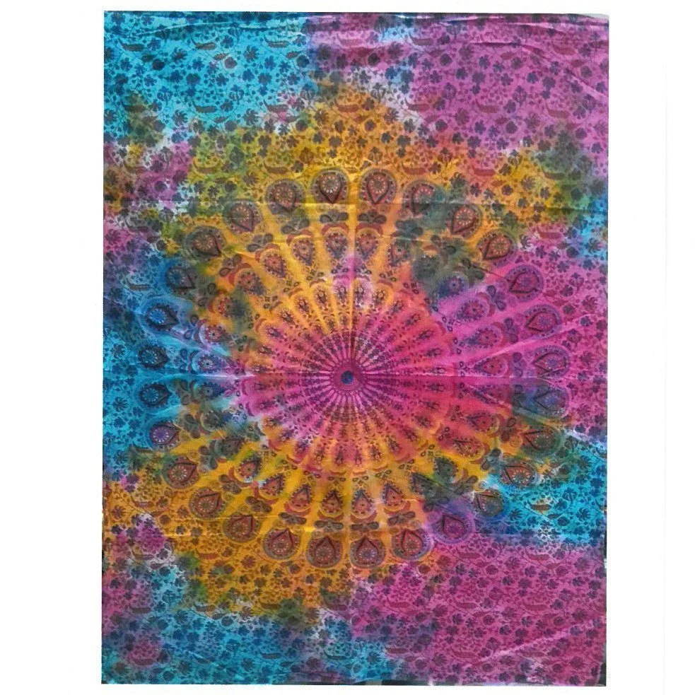 Mandala veggkunst rund bomull