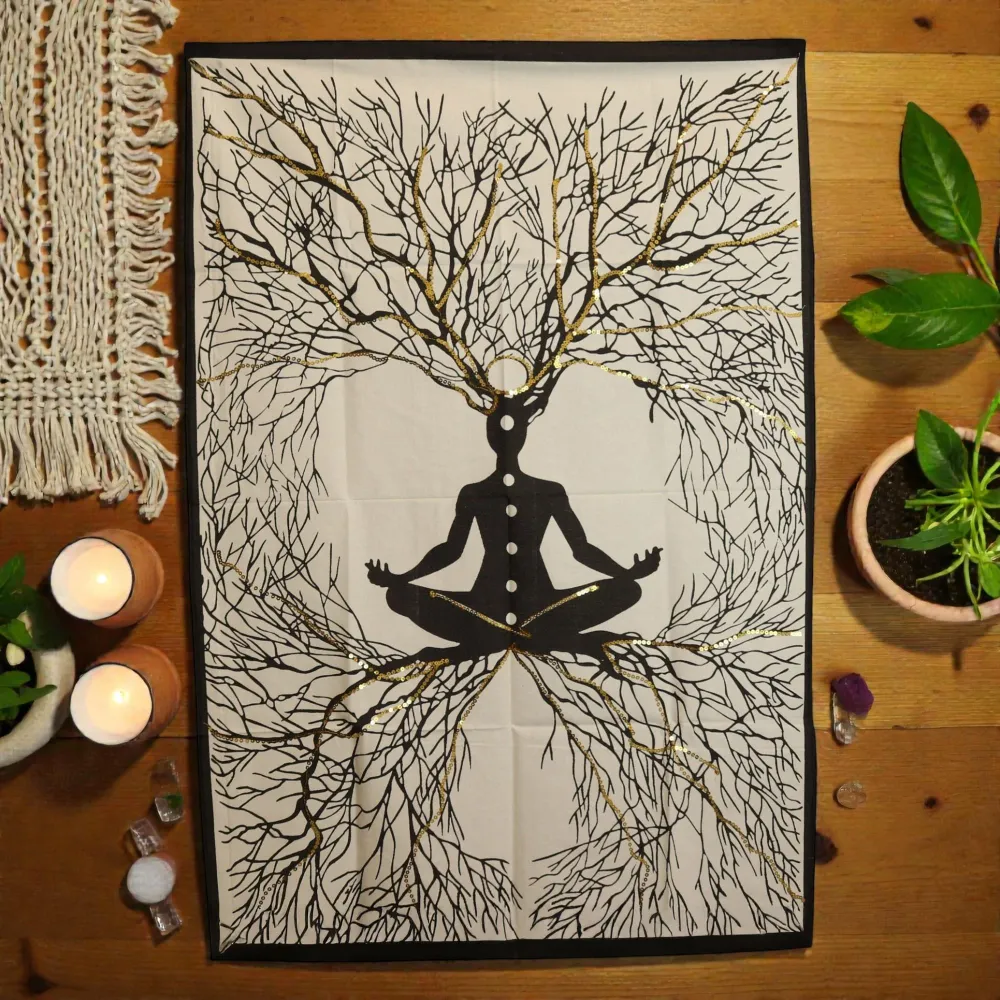 Bomullsveggkunst (70x110cm) – Chakra Jordforbindelse