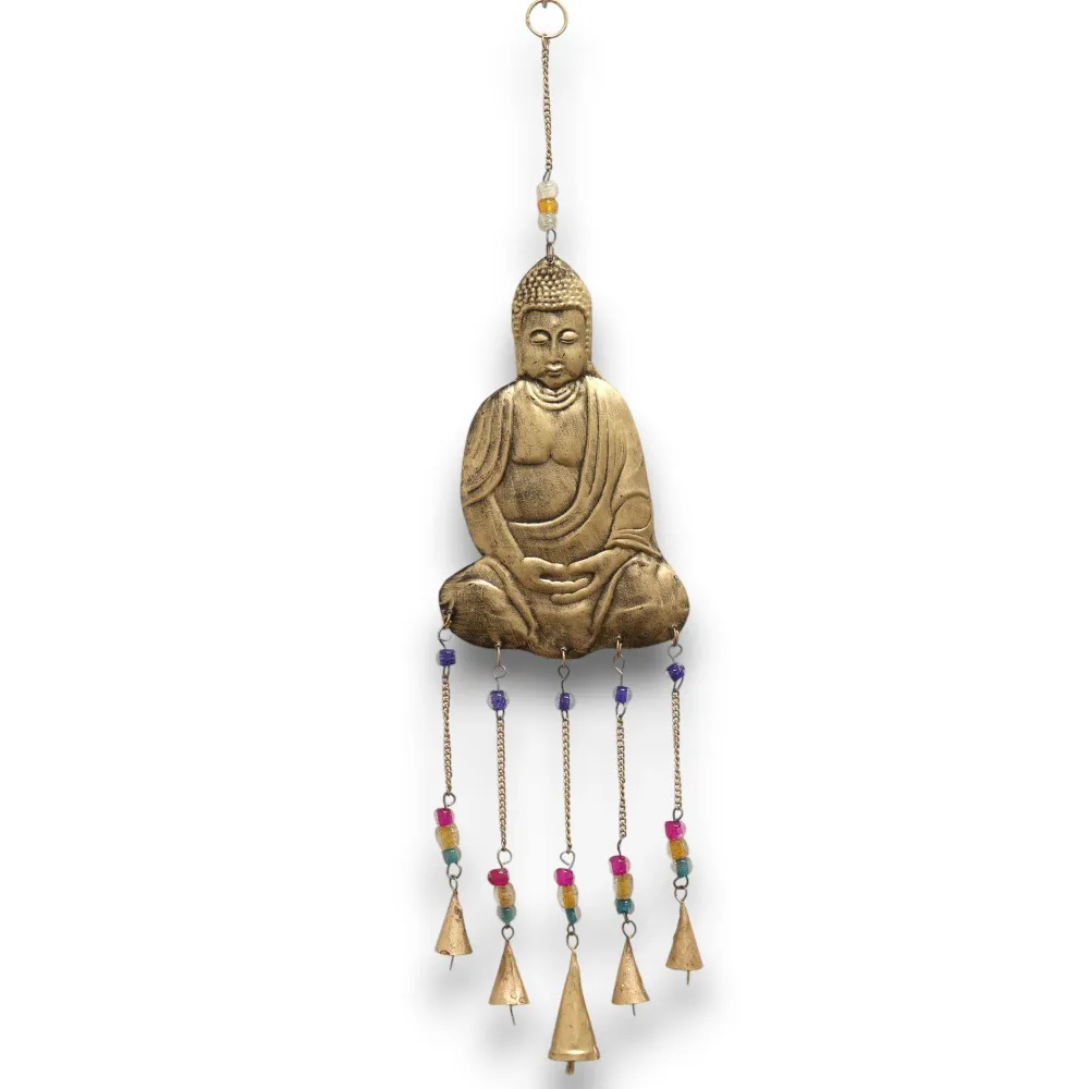 Buddha vindklokke, 5 messingklokker håndlaget