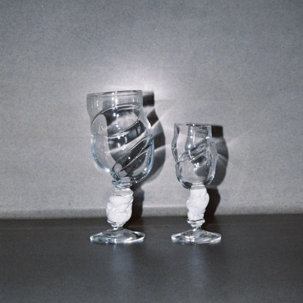 Bubbeldance Vinglass Hvit