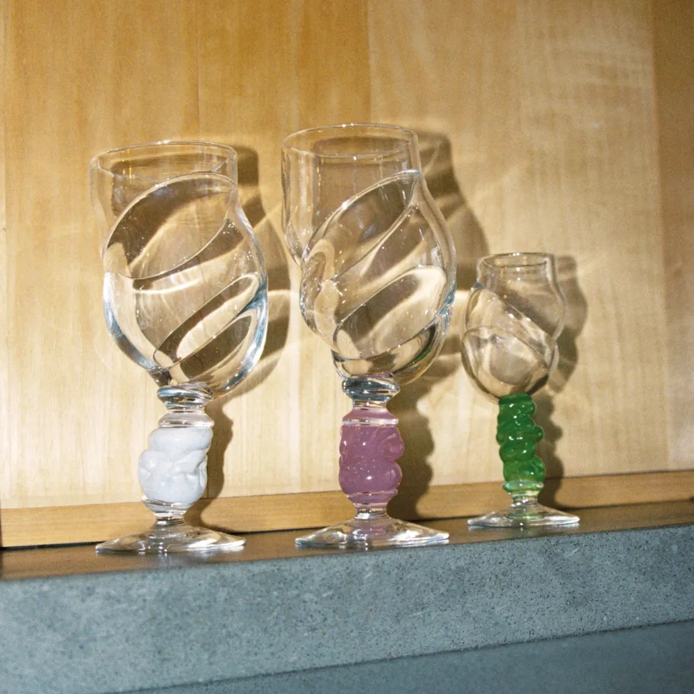 Bubbeldance Vinglass Hvit