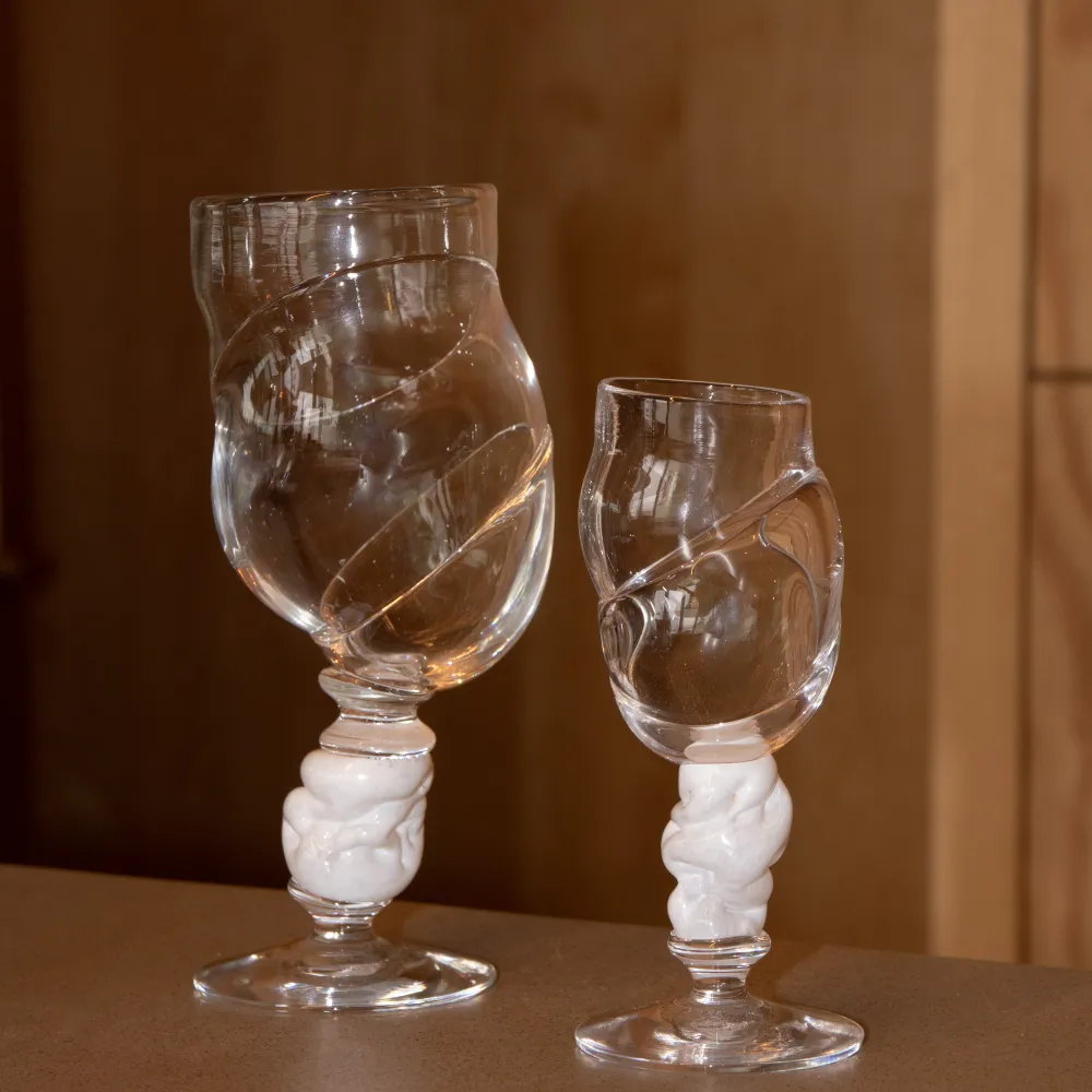Bubbeldance Vinglass Hvit