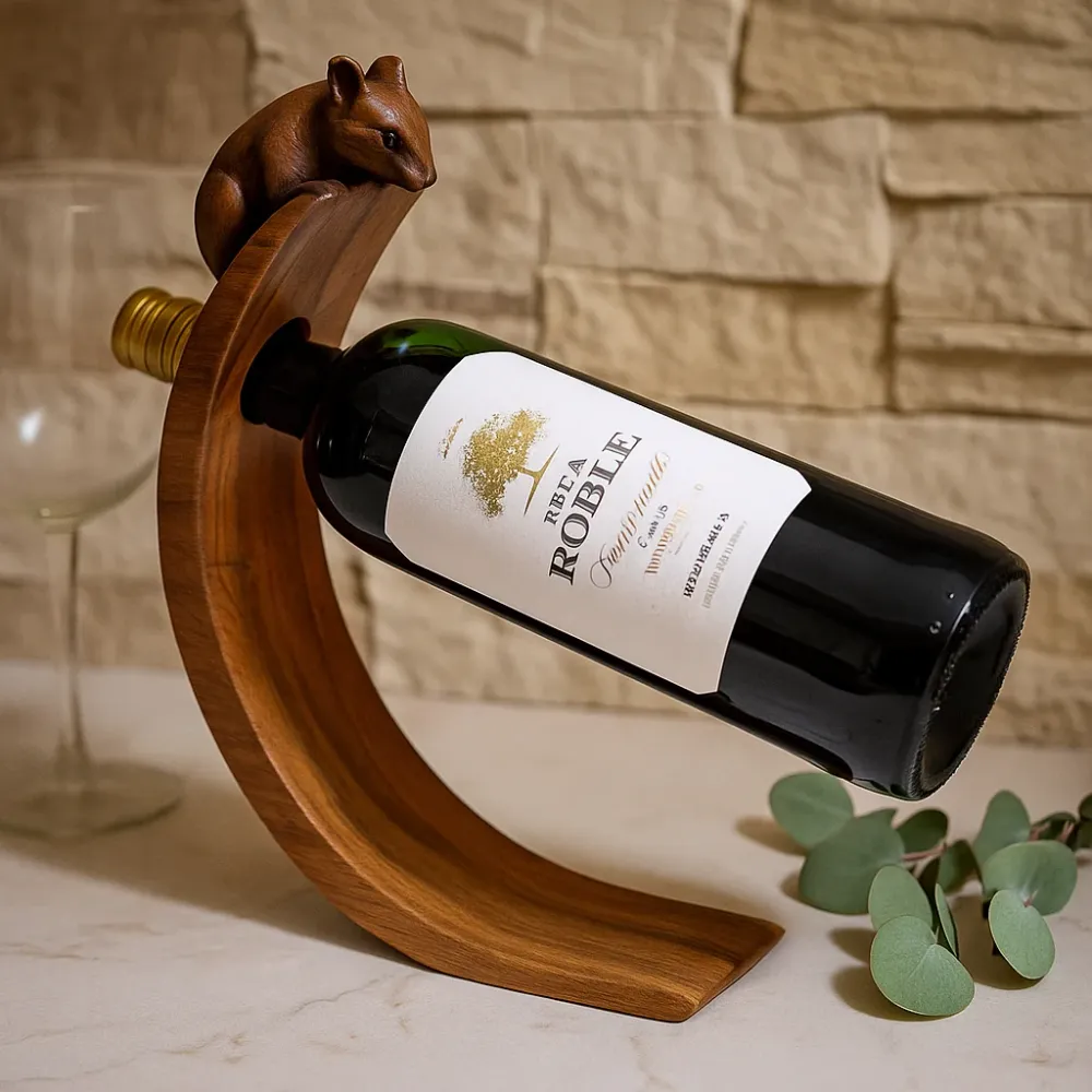 Vinflaskeholder balanserende mus