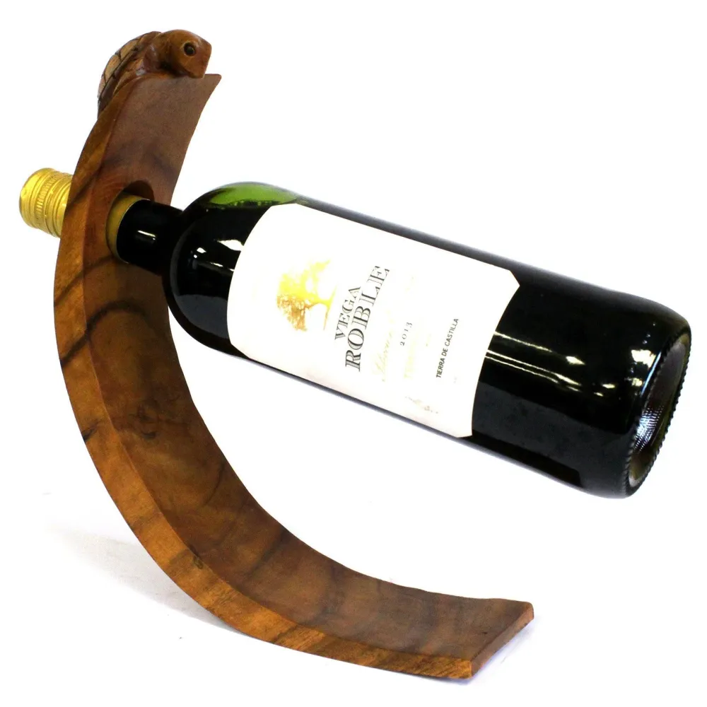 Vinflaskeholder, balanserende skilpadde