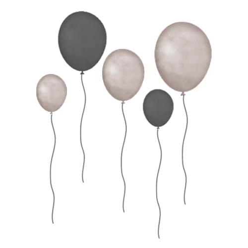 Wallsticker That's Mine Balloons Grey brown 5 pk